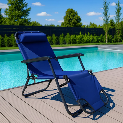 Silla Reposera Plegable Playa Silla Camping Terraza 152x47cm