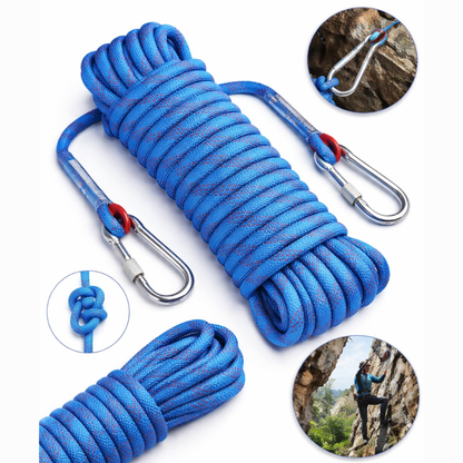 Cuerda Seguridad Cuerda Rescate A.resistencia +Mosquetones 20mt