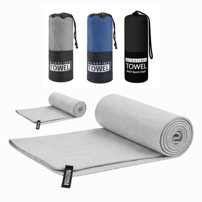 Pack 2 Toallas Microfibra Viaje Deportiva Secado Rapido