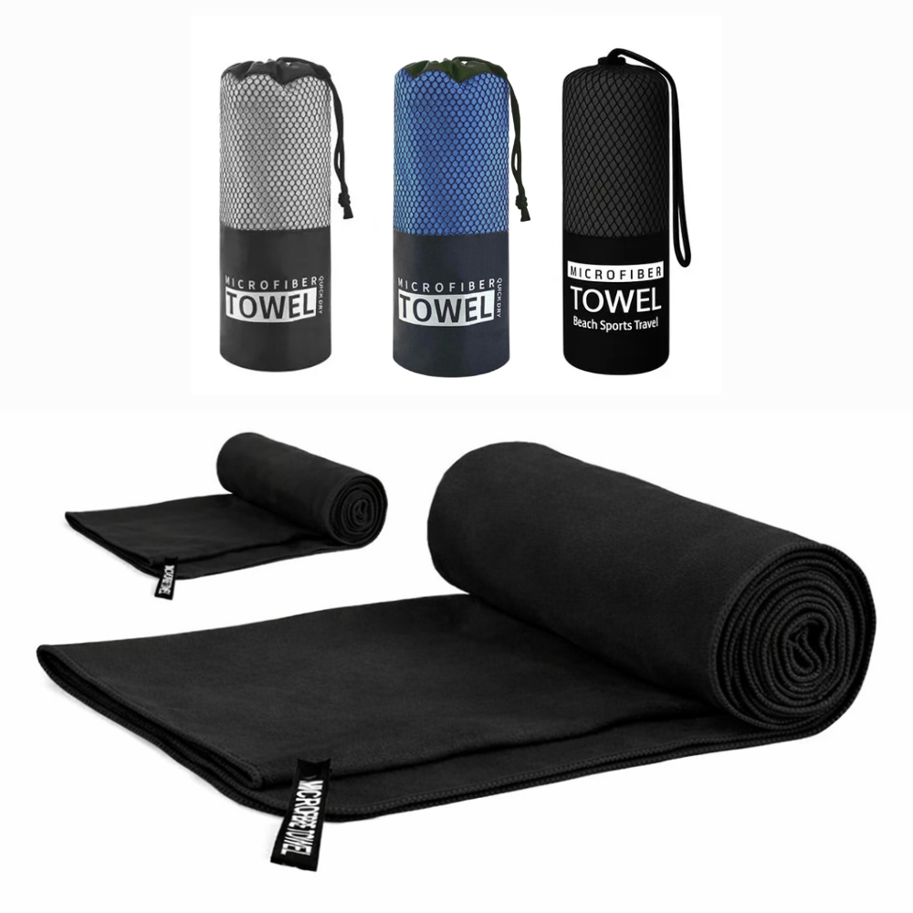 Pack 2 Toallas Microfibra Viaje Deportiva Secado Rapido