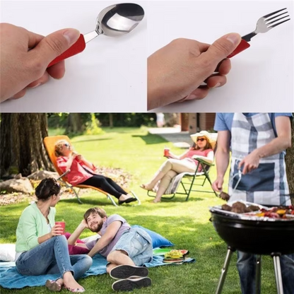 Set Cubiertos Servicios Camping Cuchara Tenedor Trekking 4-1