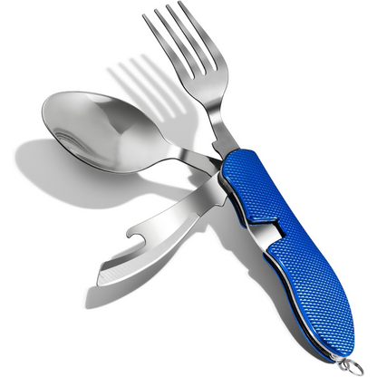 Set Cubiertos Servicios Camping Cuchara Tenedor Trekking 4-1