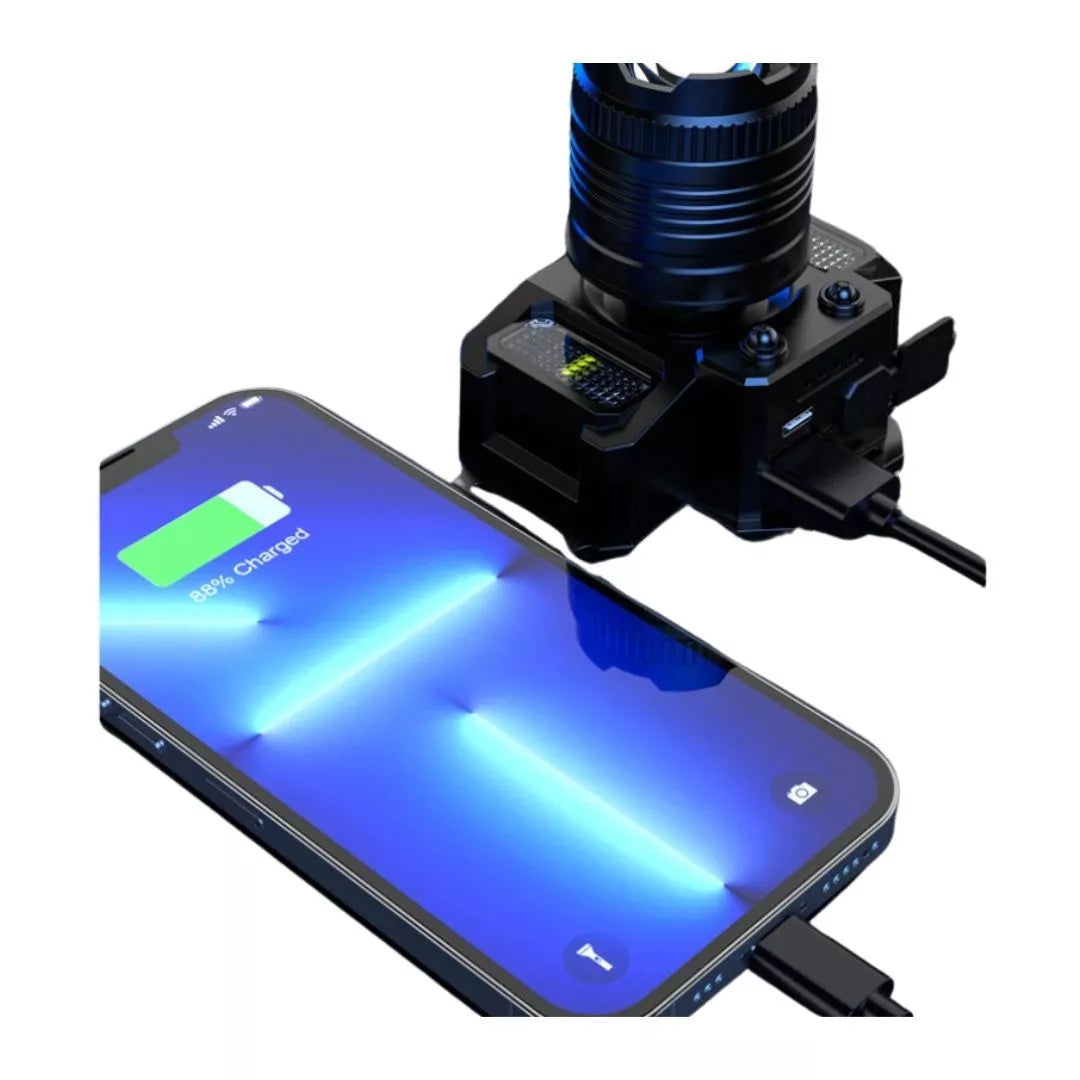Linterna Frontal Minera Cob Linterna Recargable Tactica Usb
