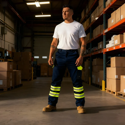 Pantalon Cargo Gabardina Pantalon Trabajo Reflectante