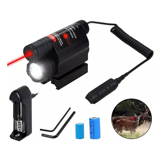 Laser Tactico Linterna Tactica Pistola Fusil Riel 20mm 2en1