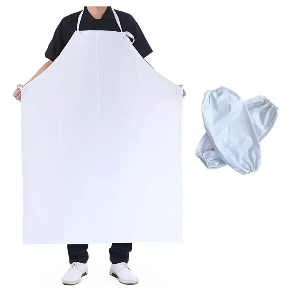 Delantal Trabajo Coleto Pechera Protector Delantal Pvc Blanco Unica