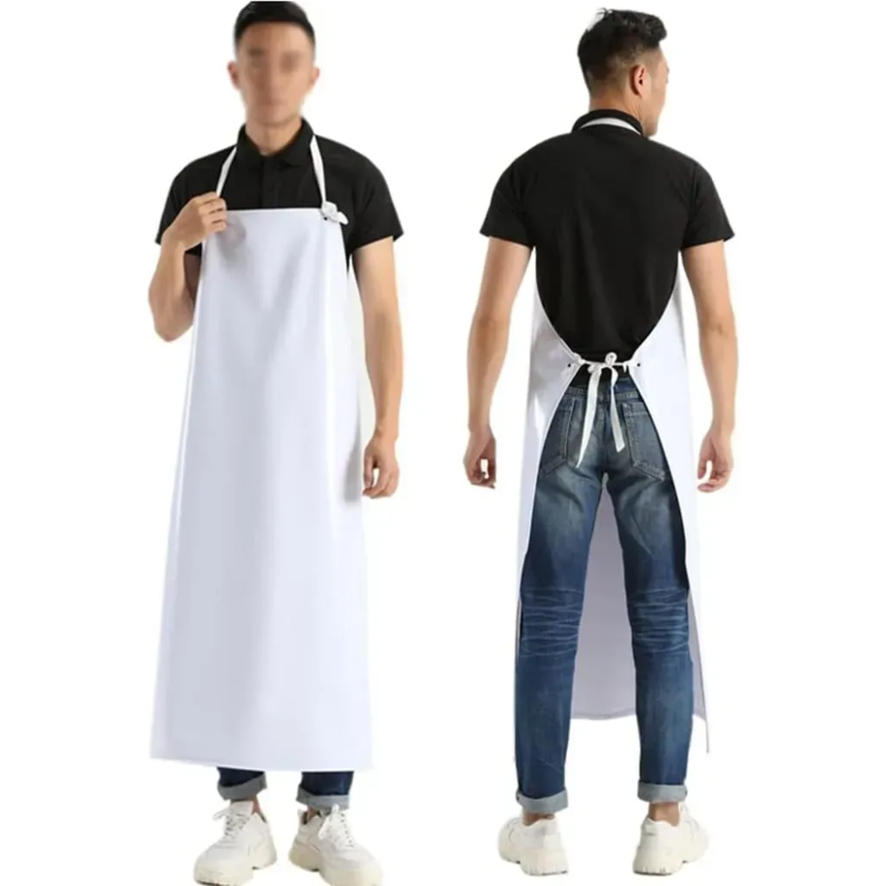 Delantal Trabajo Coleto Pechera Protector Delantal Pvc Blanco Unica