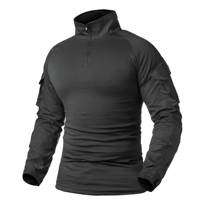 Polera Tactica Negra Manga Larga Polera Airsoft Ropa Militar