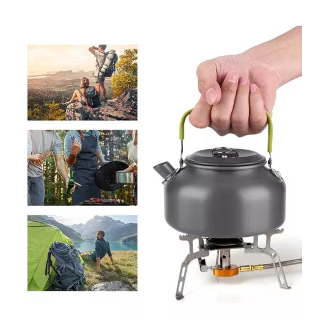 Tetera Acero Inoxidable Hervidor De Agua Camping 0.8 Litros