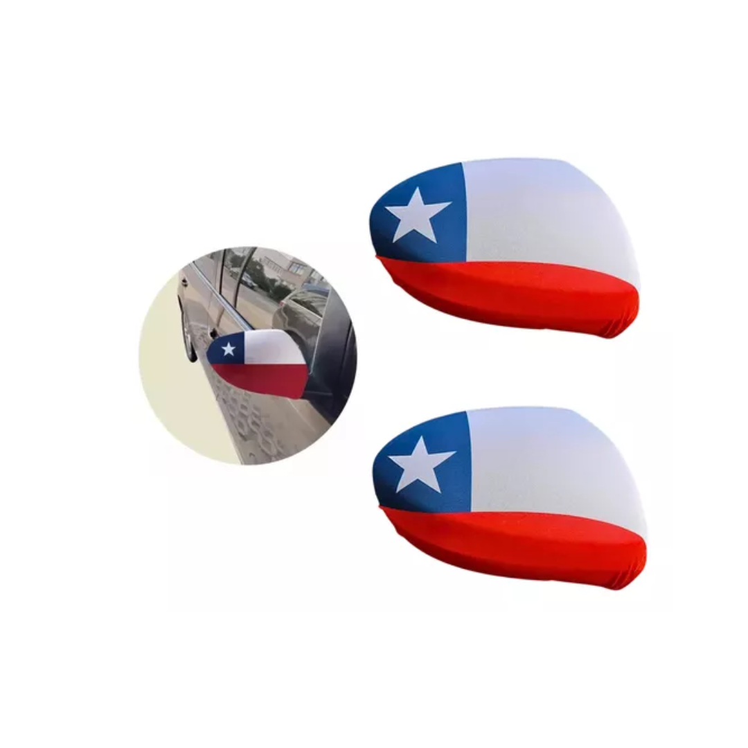 X2 Cubre Retrovisores Funda Estuche Forro Bandera Chile