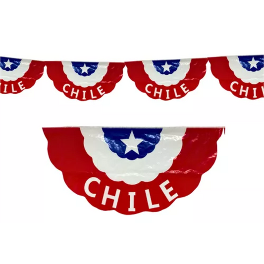 Guirnaldas Abanico Decorativos Chile Fechas Patrias 3.2mt