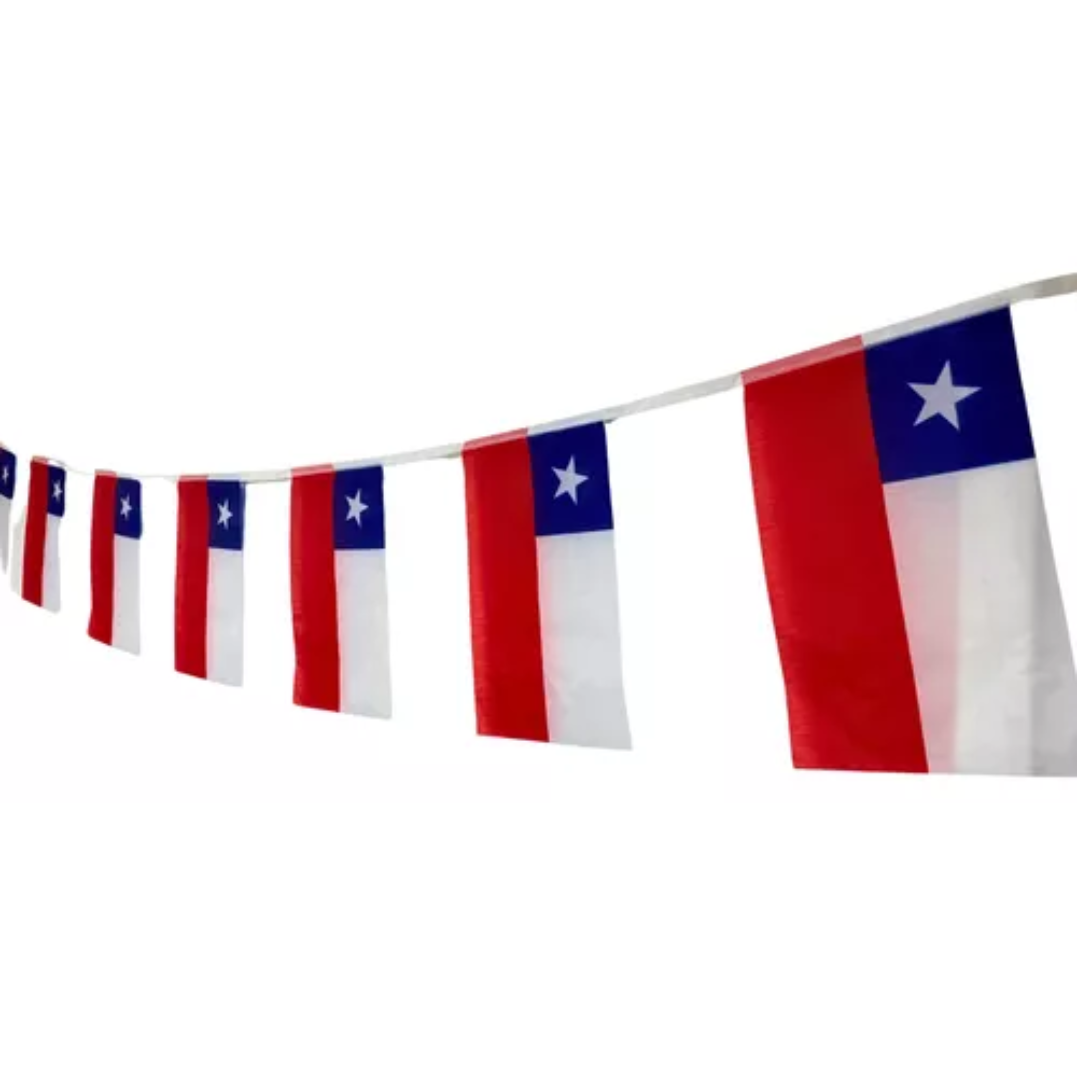 Banderines Decorativo Guirnalda Tela Chile Fechas Patria 2.4