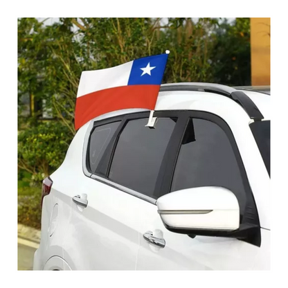 Bandera Chile Para Auto Bandera Chile Ventana Fechas Patrias 30x35cm