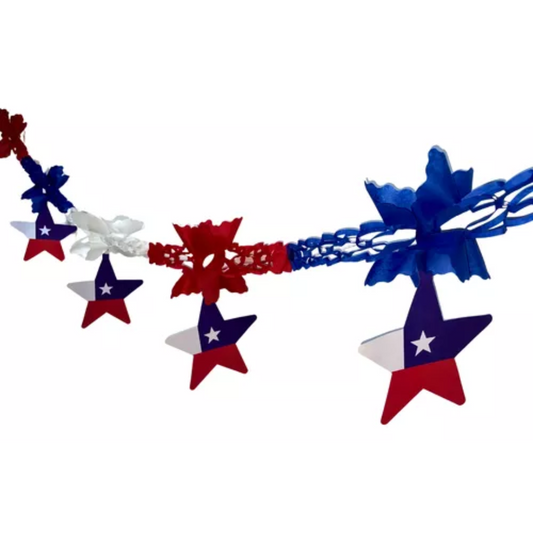 Guirnalda Chile Estrella Bandera Chile Fiestas Patrias 2.3mt