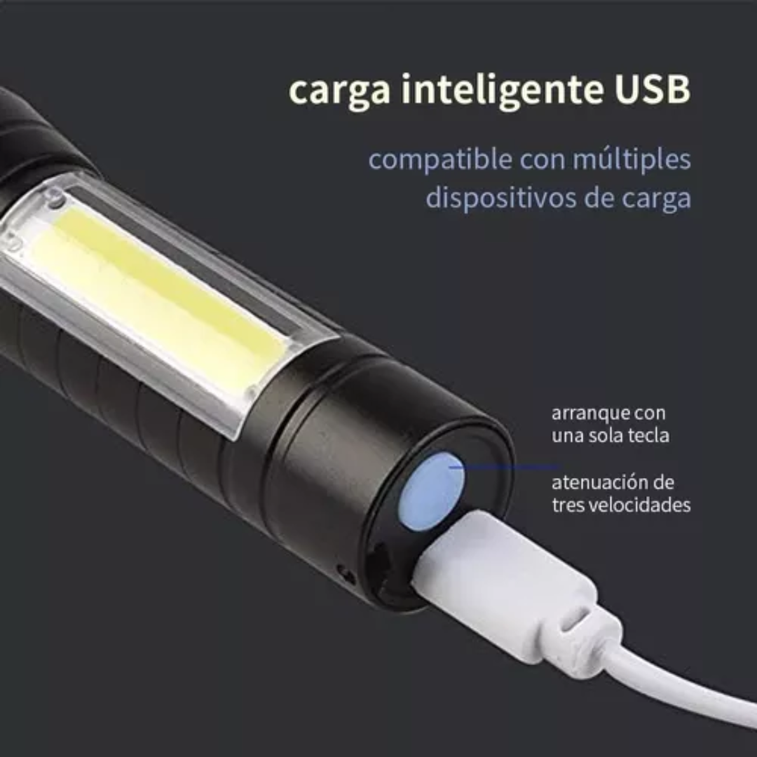 Linterna Mini Camping Linterna Recargable Usb Tactica