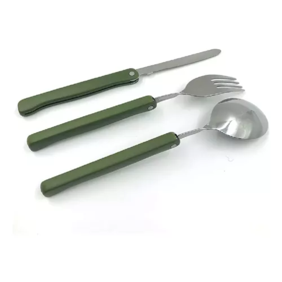 Set Cubiertos Camping Set Servicio Camping 3piezas+estuche