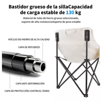 Silla Plegable Playa Silla Camping Silla Portatil 65x47x47cm.
