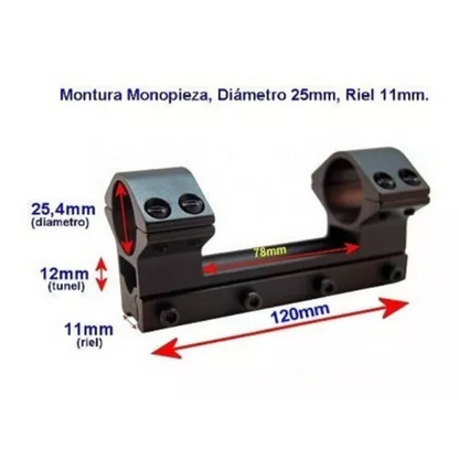 Montura 11mm Monoriel Miras Telescopicas Profesionales Alt