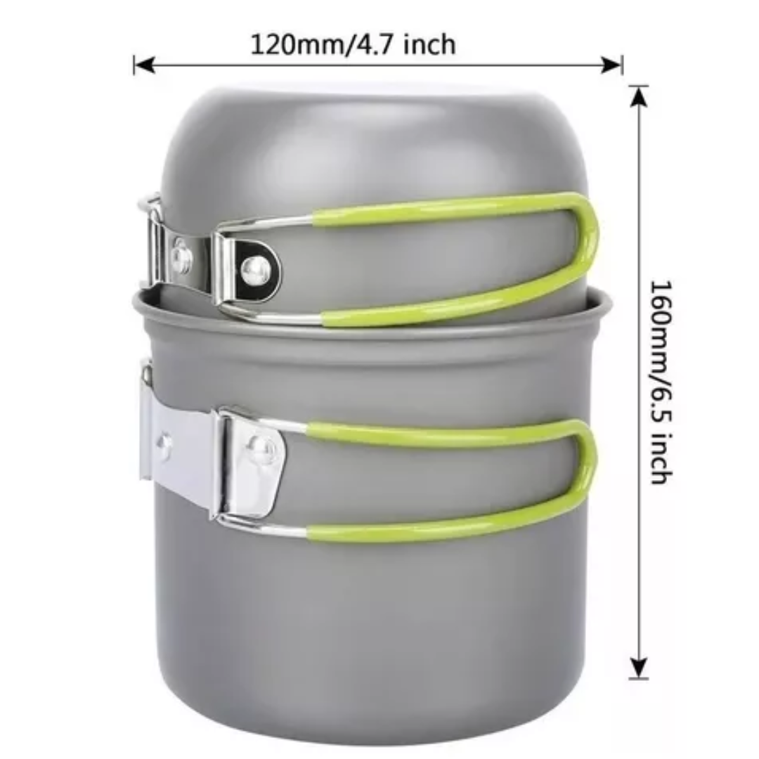 Set Ollas Camping Set Cocinilla Cubiertos Marca Campsor