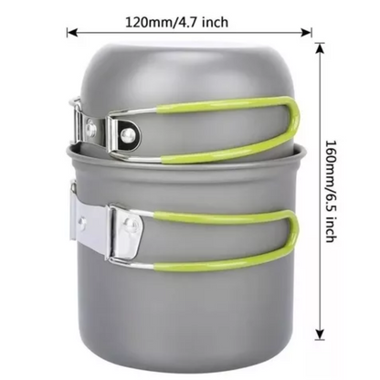 Set Ollas Camping Set Cocinilla Cubiertos Marca Campsor
