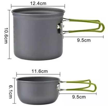 Set Ollas Camping Set Cocinilla Cubiertos Marca Campsor