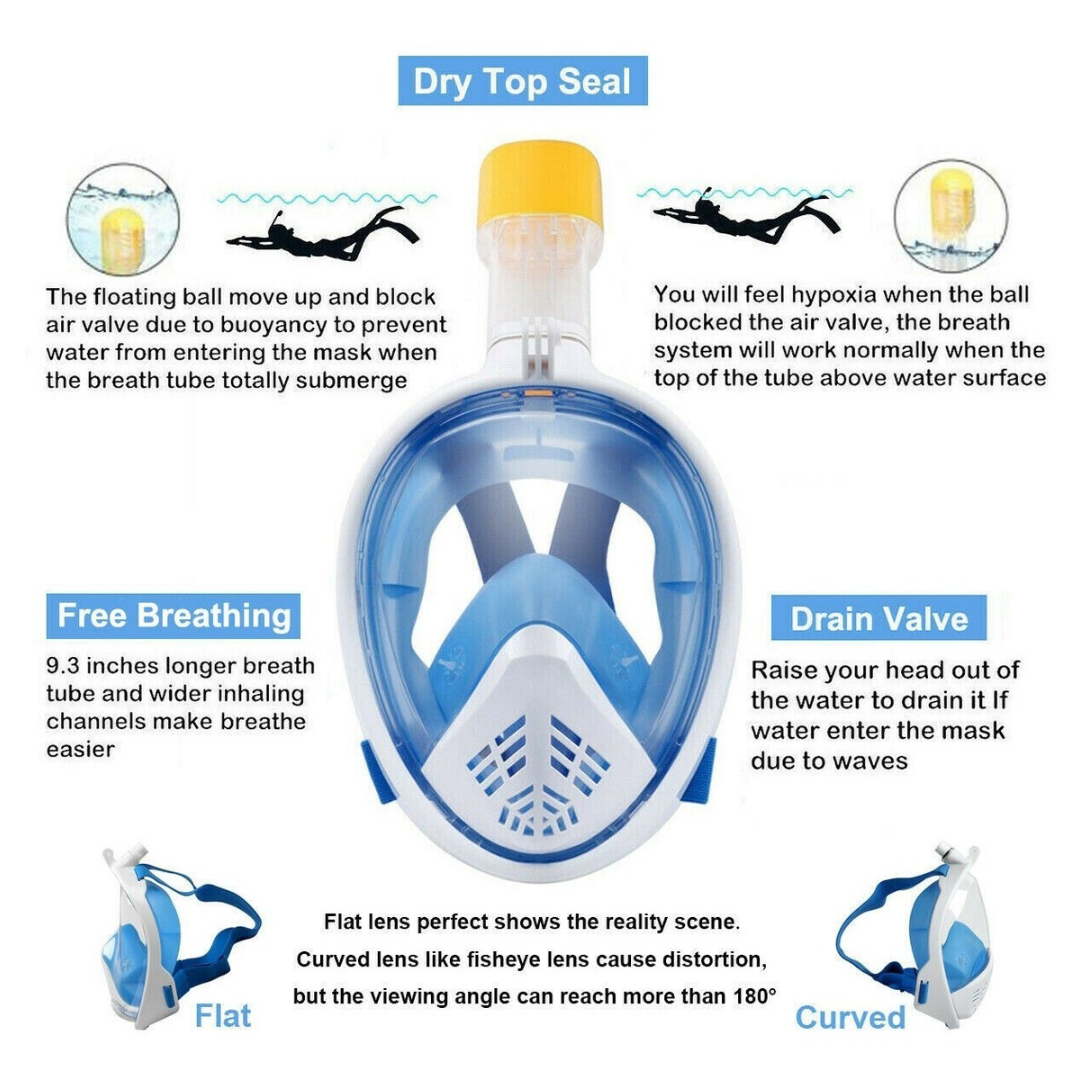 Mascara Snorkel Fullface Mascara Buceo snorkel porta gopro