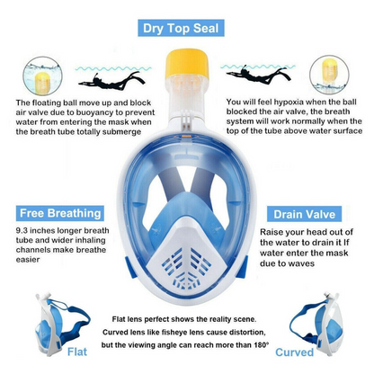 Mascara Snorkel Fullface Mascara Buceo snorkel porta gopro