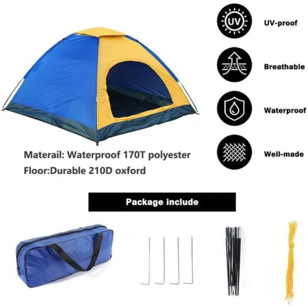 Carpa Camping 4 Personas Carpa Impermeable 2X2X1mts