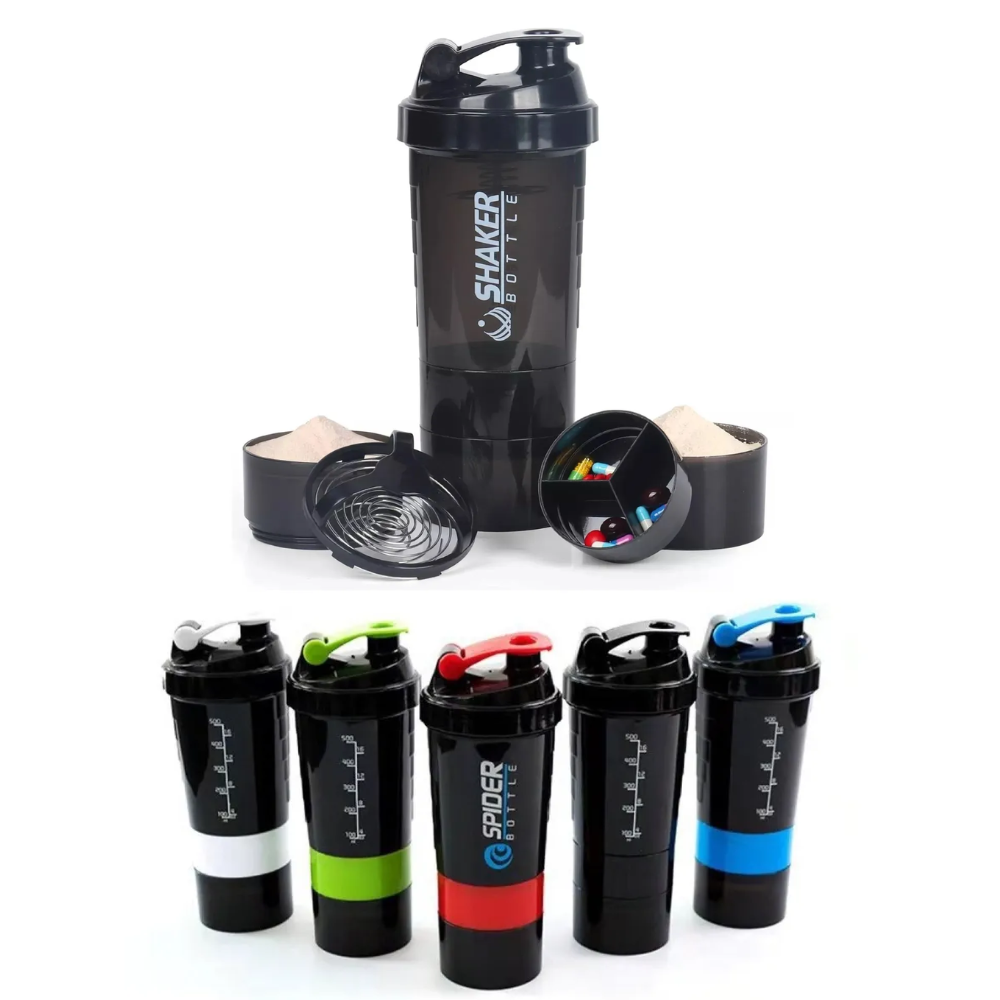 Vaso Proteina Botella Shaker Para Batido Botella Gym 3 En 1