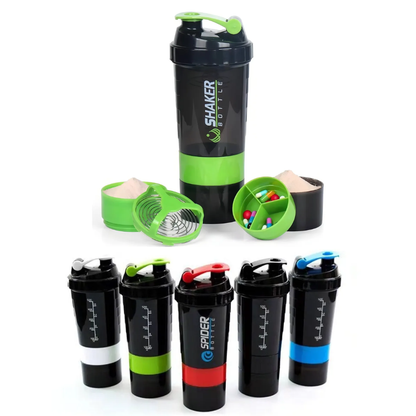 Vaso Proteina Botella Shaker Para Batido Botella Gym 3 En 1