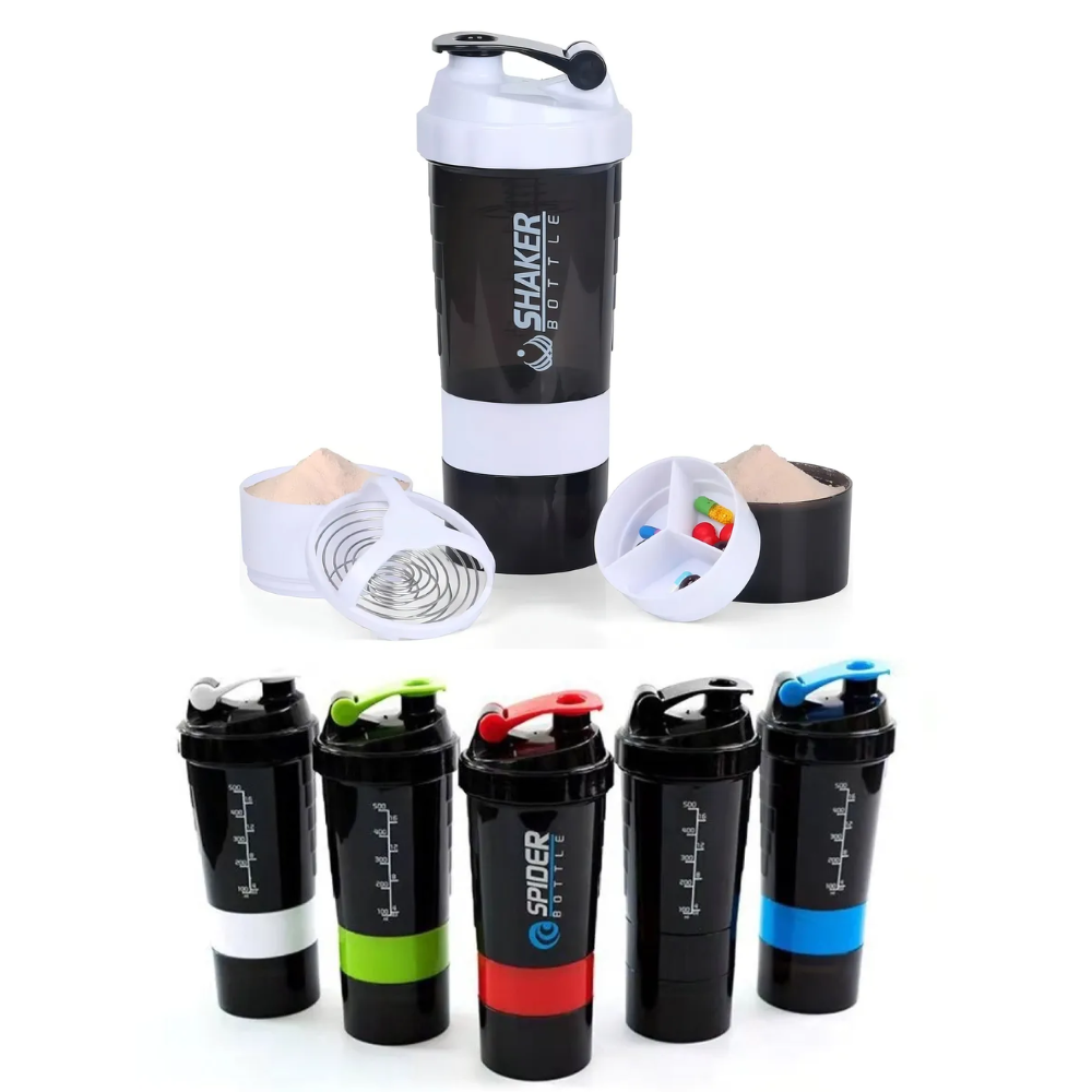 Vaso Proteina Botella Shaker Para Batido Botella Gym 3 En 1