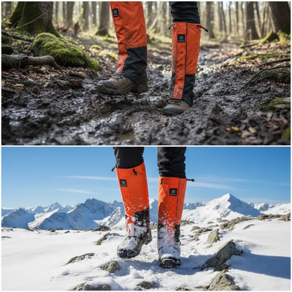 Par De Polainas Impermeables Profesionales Para La Nieve Naranja Y Negro