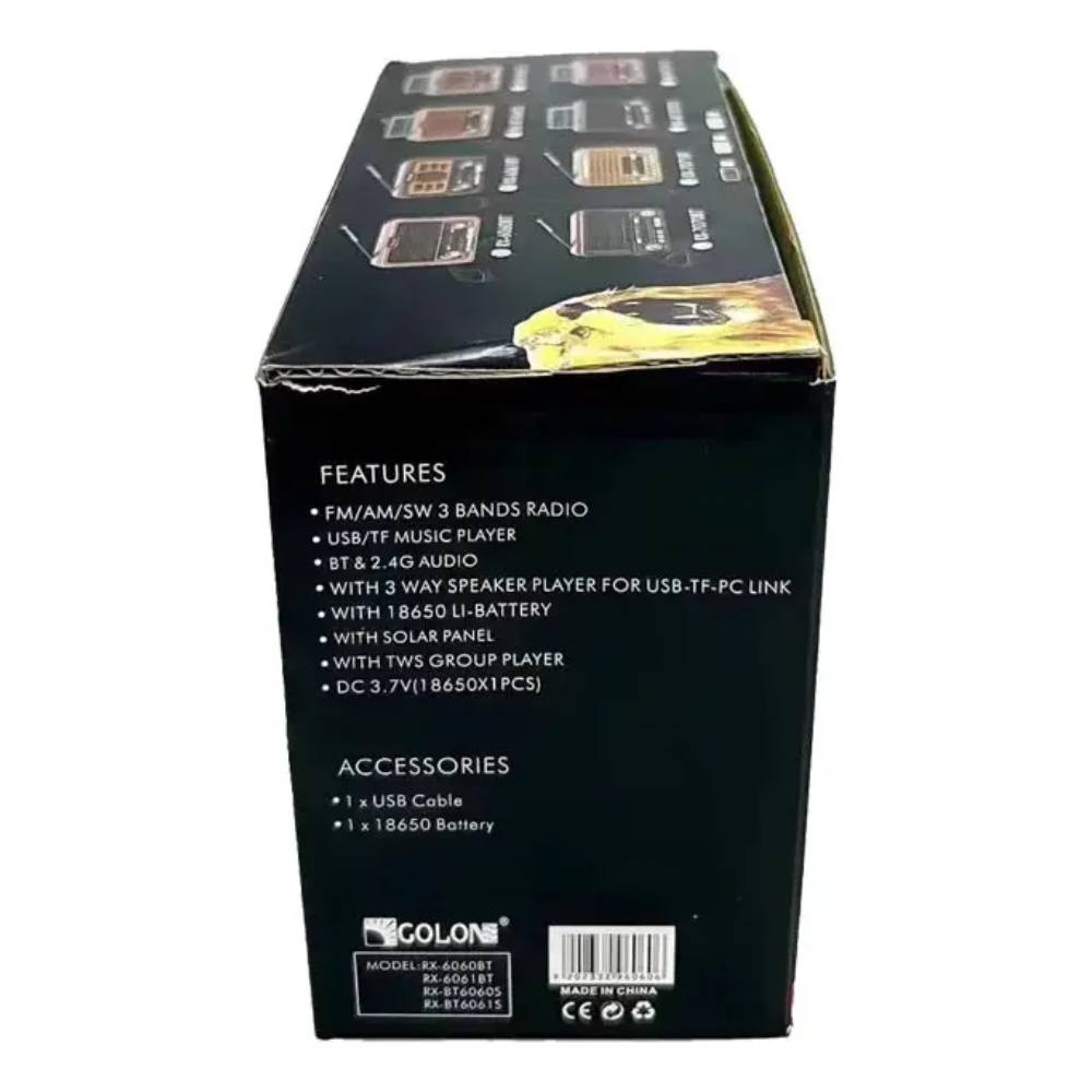 Radio Solar Vintage Am Fm Sw Bluetooth Usb Sd 3 Bandas