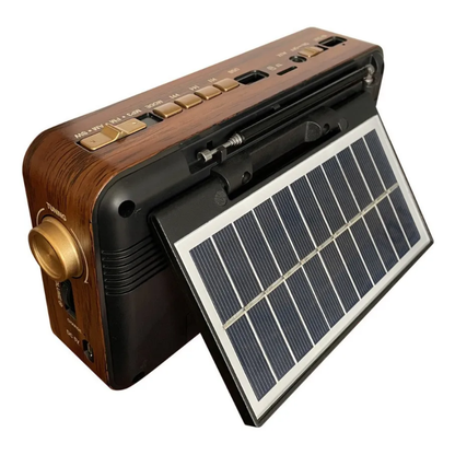 Radio Retro Am Fm Con Linterna Vintage Bluetooth Usb Solar