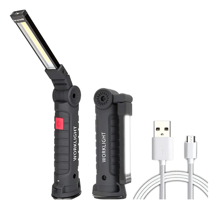 Linterna Tactica Led Cob Recargable De Luz Trabajo Plegable