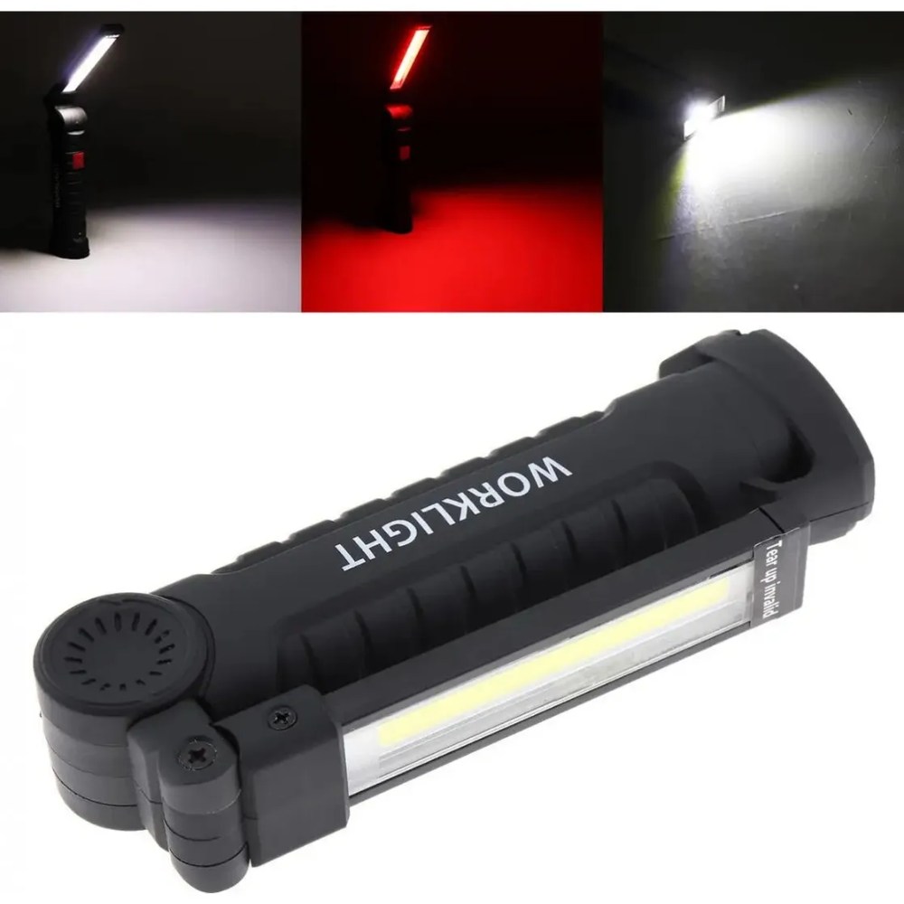 Linterna Tactica Led Cob Recargable De Luz Trabajo Plegable