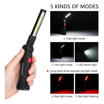 Linterna Tactica Led Cob Recargable De Luz Trabajo Plegable