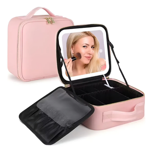 Bolso Maquillaje Cosmetiquero Espejo Led Bolso Mano 26x23x13