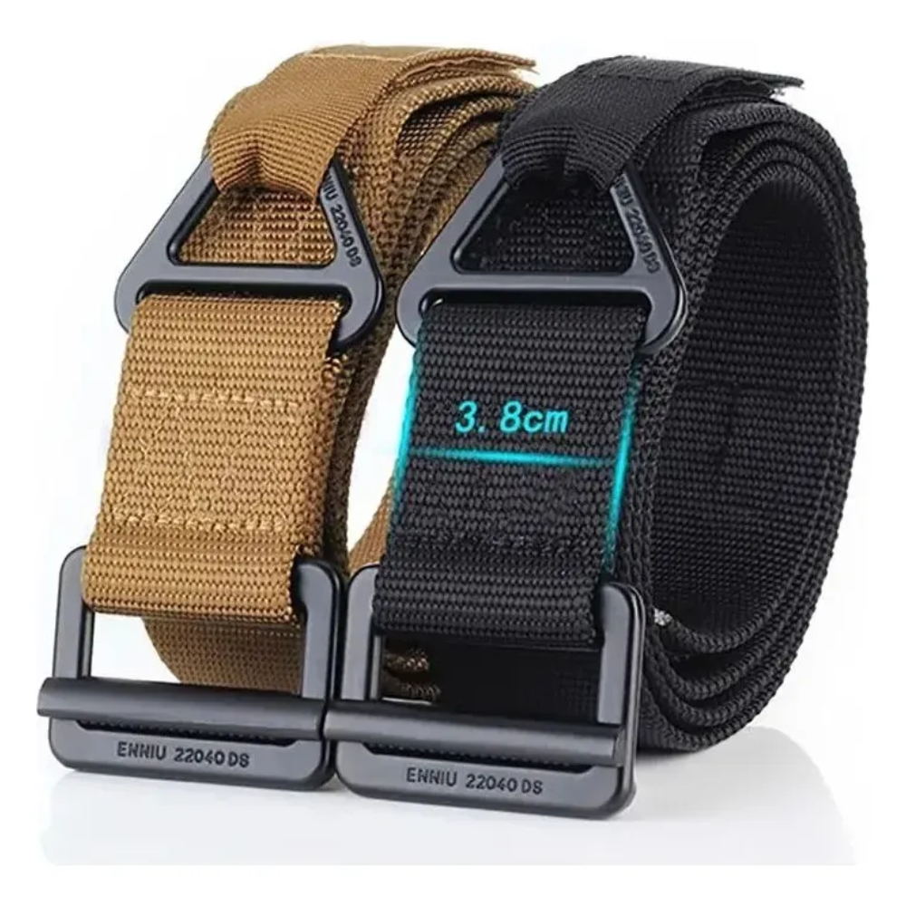 Cinturon Tactico Militar Cinturon Militar Metal Ranger Negro Lisa 120x3.8cm