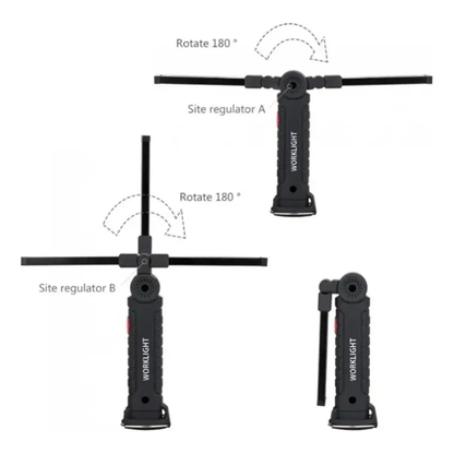 Linterna Tactica Led Cob Recargable De Luz Trabajo Plegable
