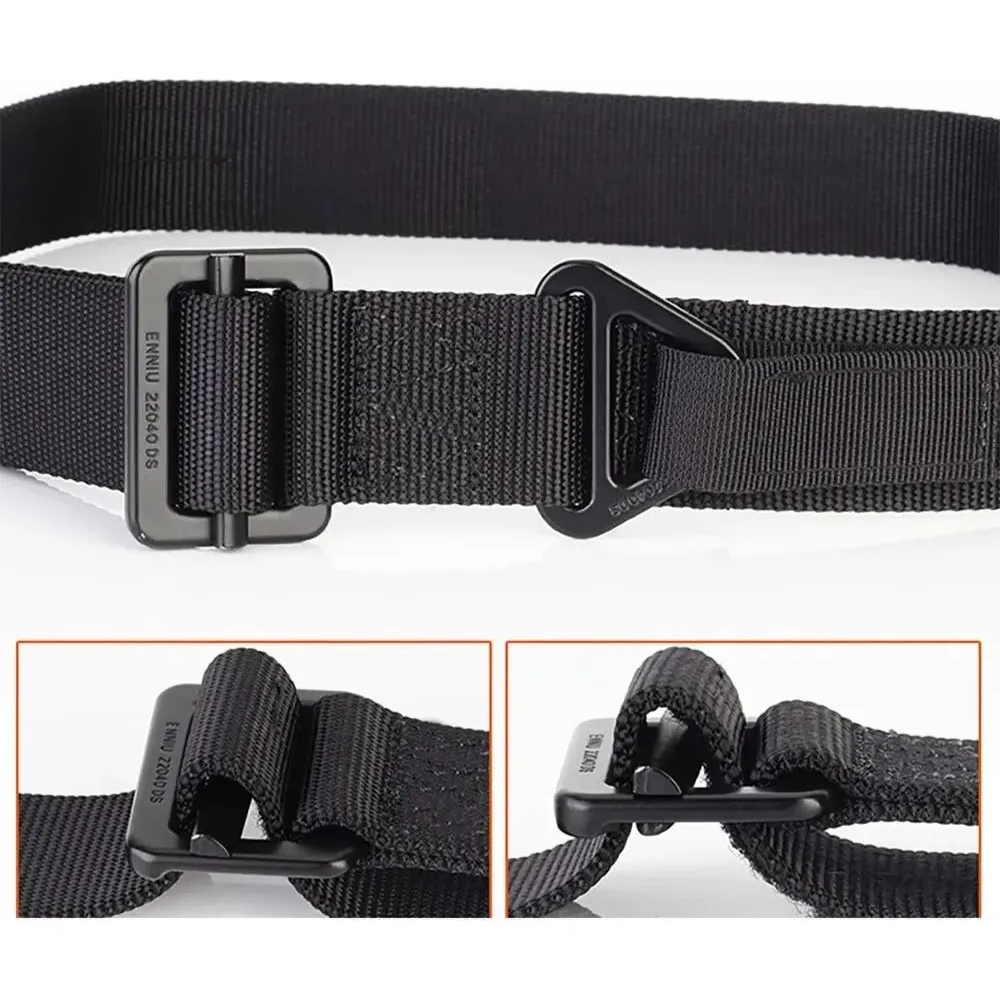 Cinturon Tactico Militar Cinturon Militar Metal Ranger Negro Lisa 120x3.8cm