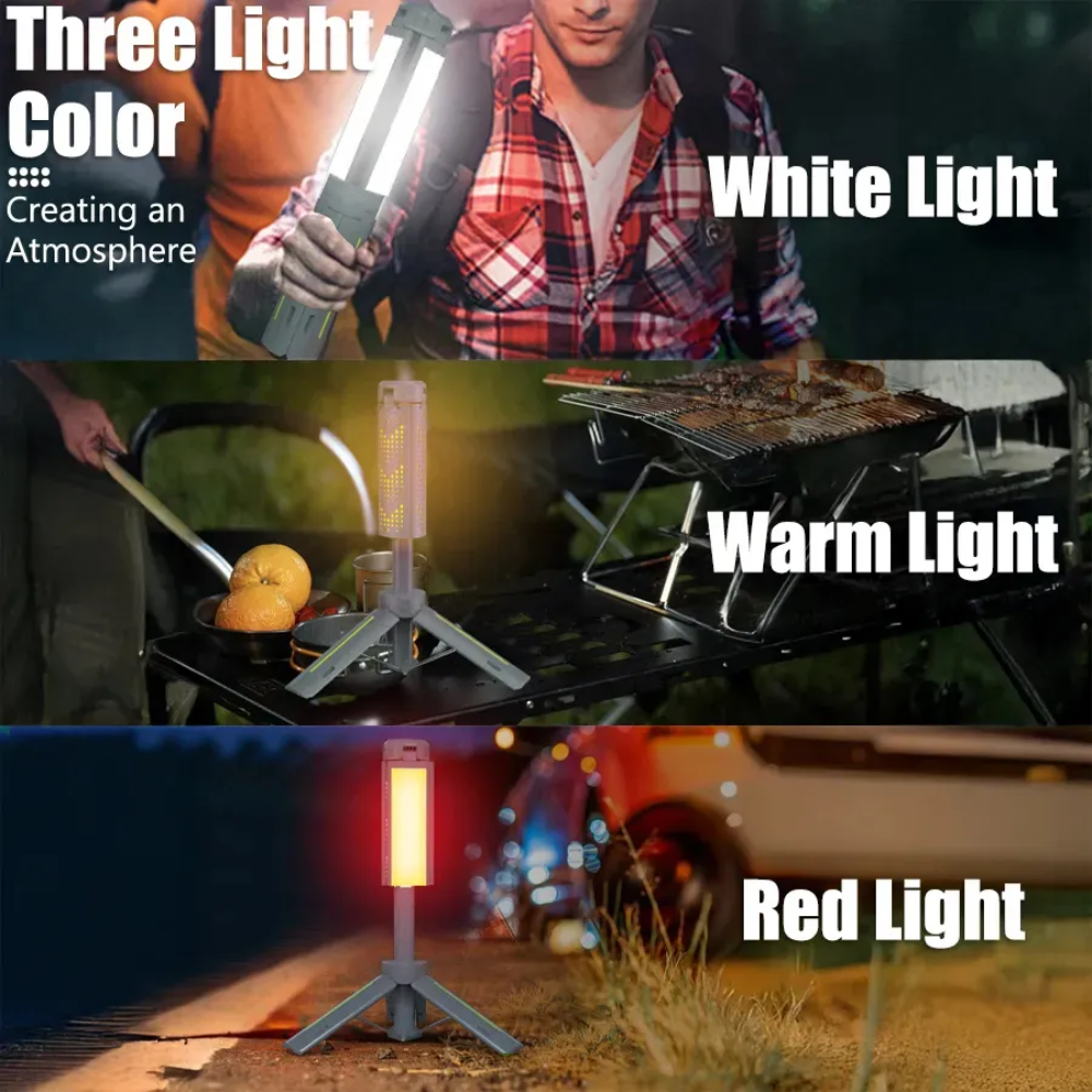 Linterna Recargable Lampara Tripode Retractil Camping 100cm