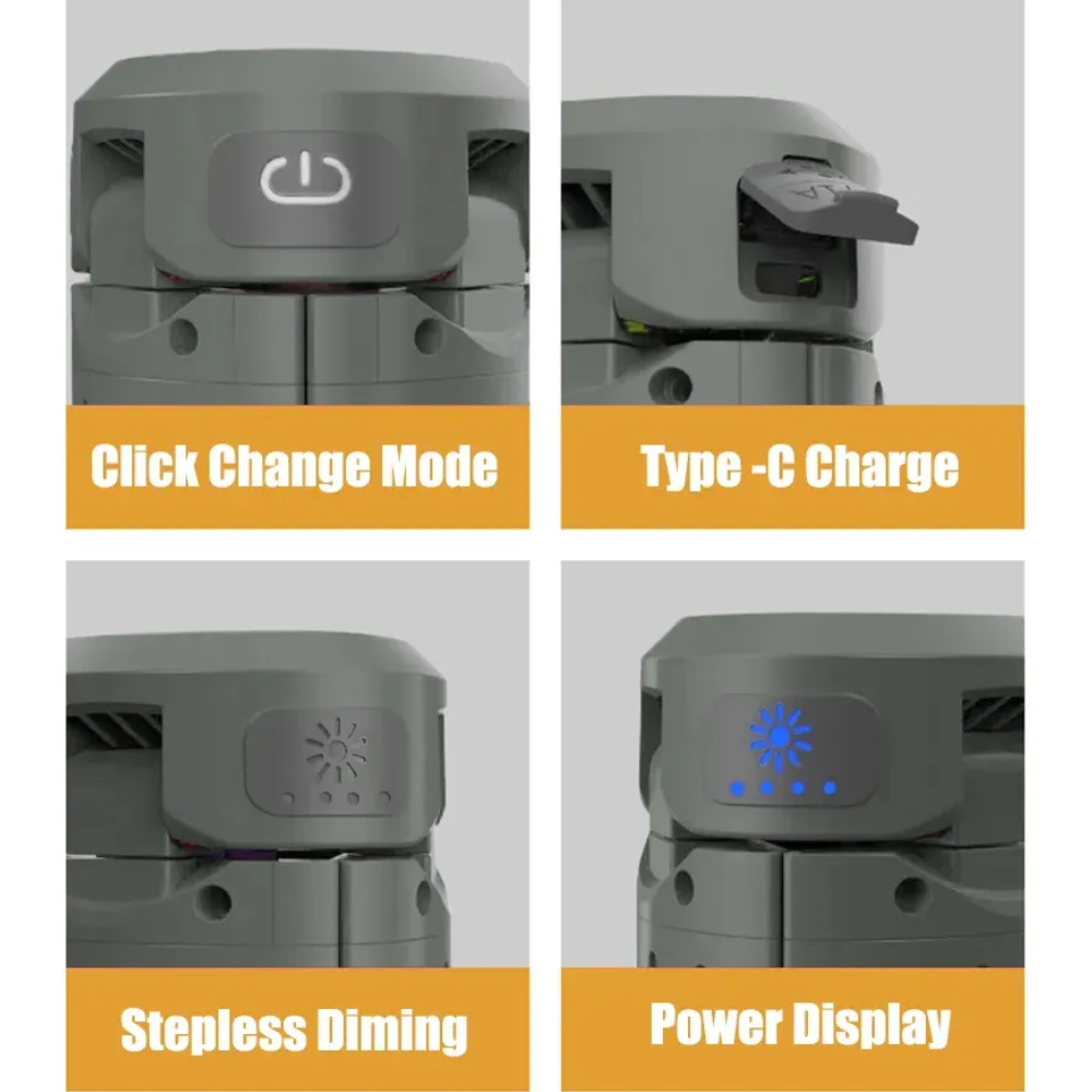 Linterna Recargable Lampara Tripode Retractil Camping 100cm