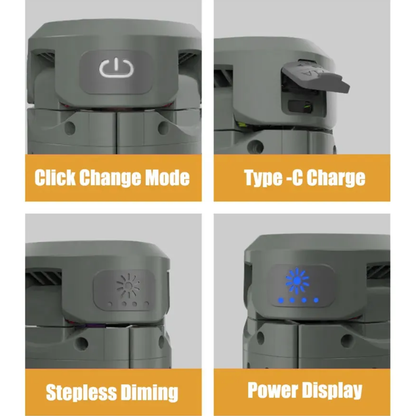 Linterna Recargable Lampara Tripode Retractil Camping 100cm