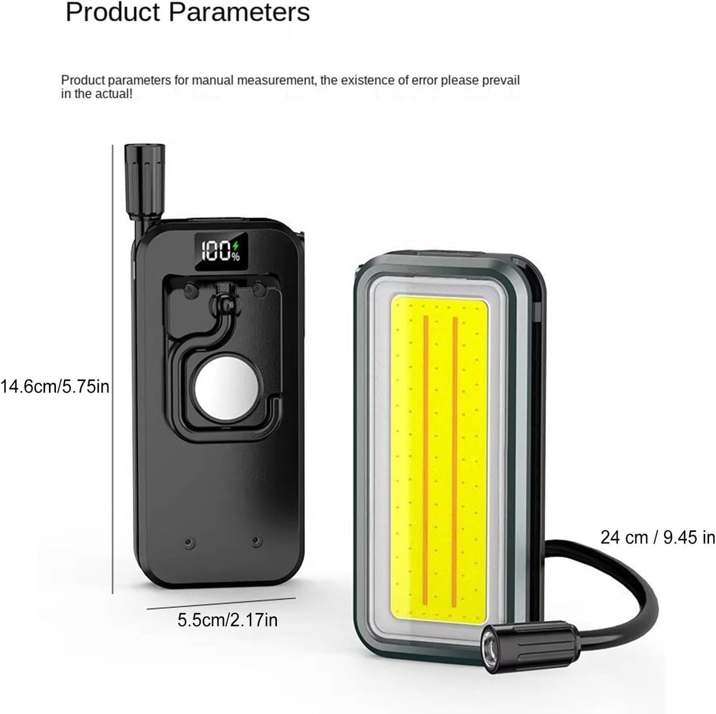 Linterna Cob Linterna Trabajo Recargable Linterna Usb Iman