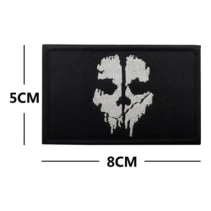 Parches Tacticos Airsoft Parche Airsoft Velcro Ghost Negro