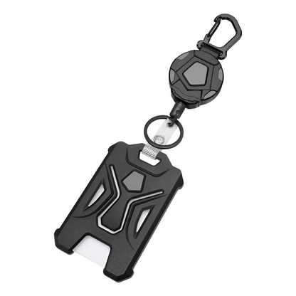 Porta Carnet Retractil Mosqueton Llavero Tactico Portacarnet