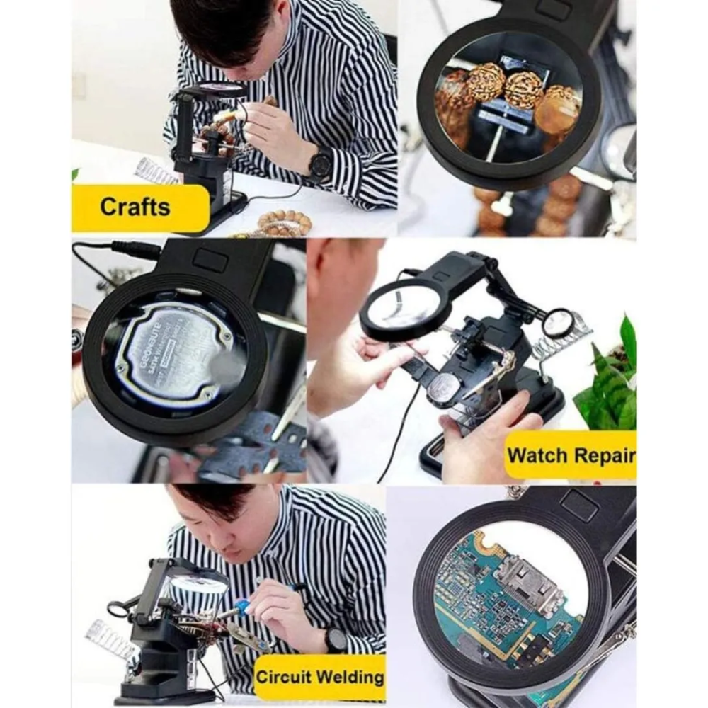 Lupa Luz Led Lampara Lupa Escritorio Lupa Electronica 20x