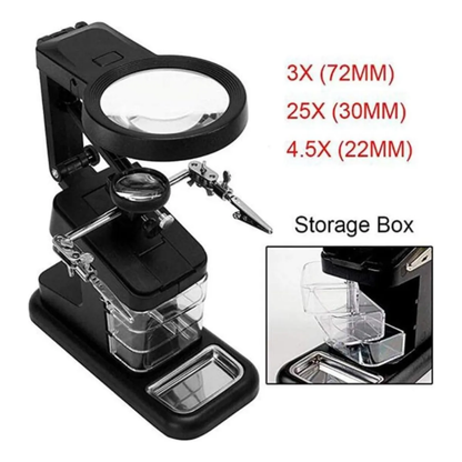 Lupa Luz Led Lampara Lupa Escritorio Lupa Electronica 20x