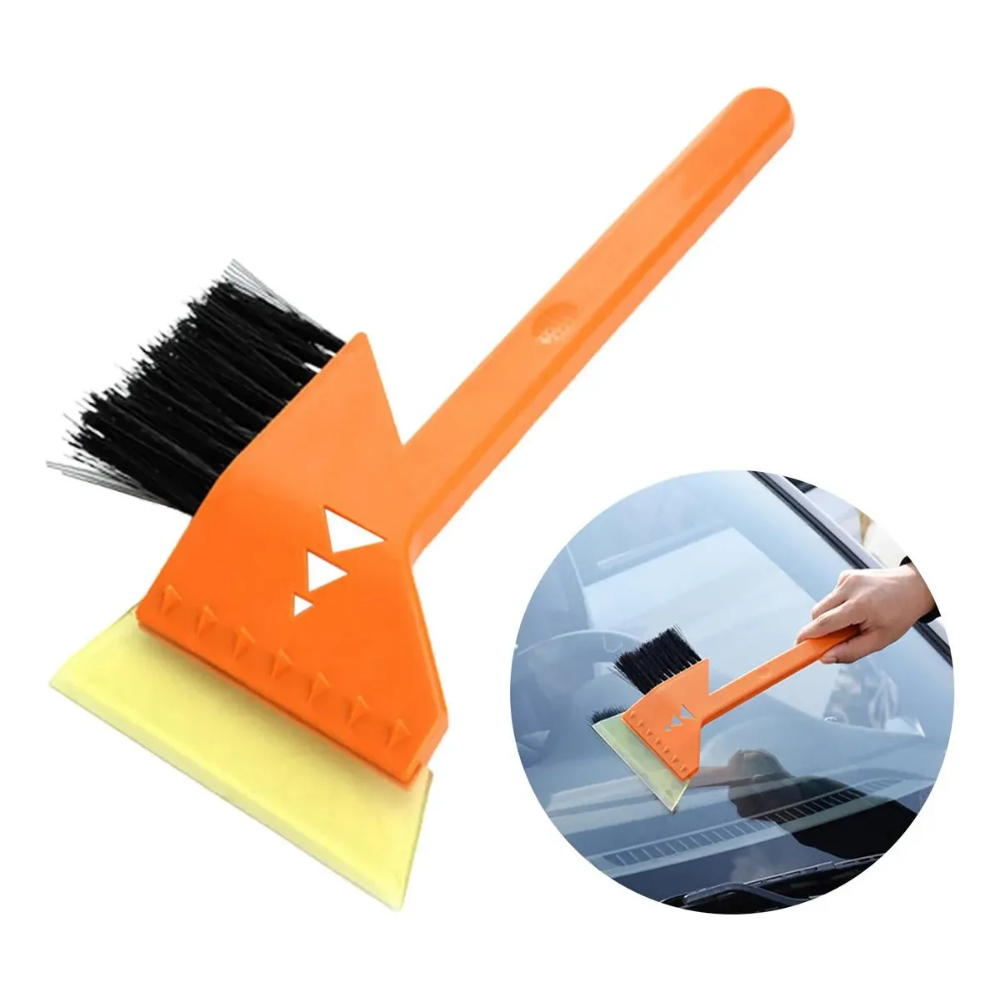 Cepillo Nieve Raspador Hielo Pala Cepillos Anticongelante Naranja